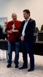  Camille Rolin, Mérite culturel 2018 et l'Echevin de la Culture, Raphaël Adam 