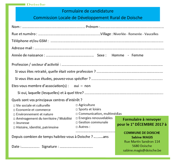CLDR - Recomposition Bulletin de candidature